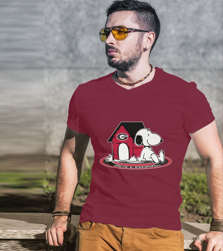 Snoopy Bulldogs Georgia Football Fan Now And Forever T-Shirt