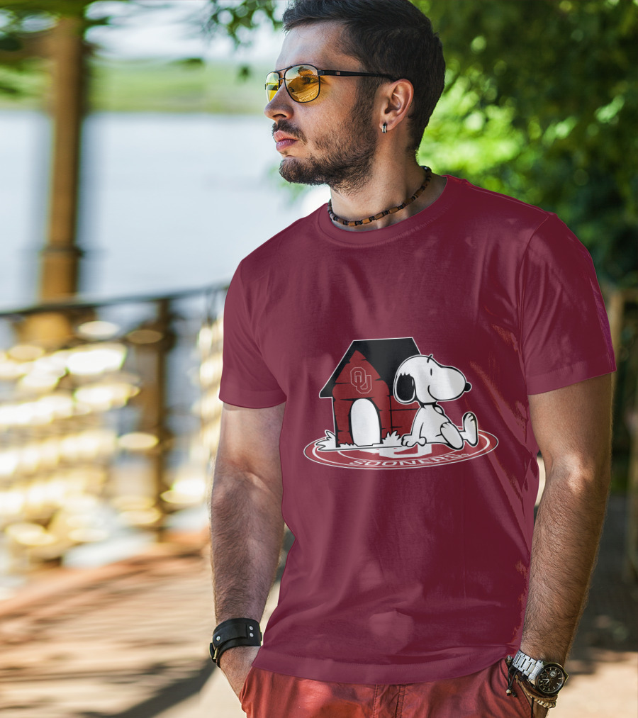 Snoopy Oklahoma Sooners Football Fan Now And Forever T-Shirt