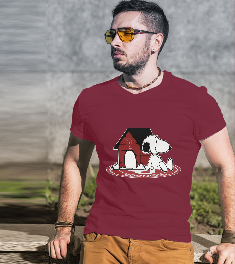 Snoopy Oklahoma Sooners Football Fan Now And Forever T-Shirt