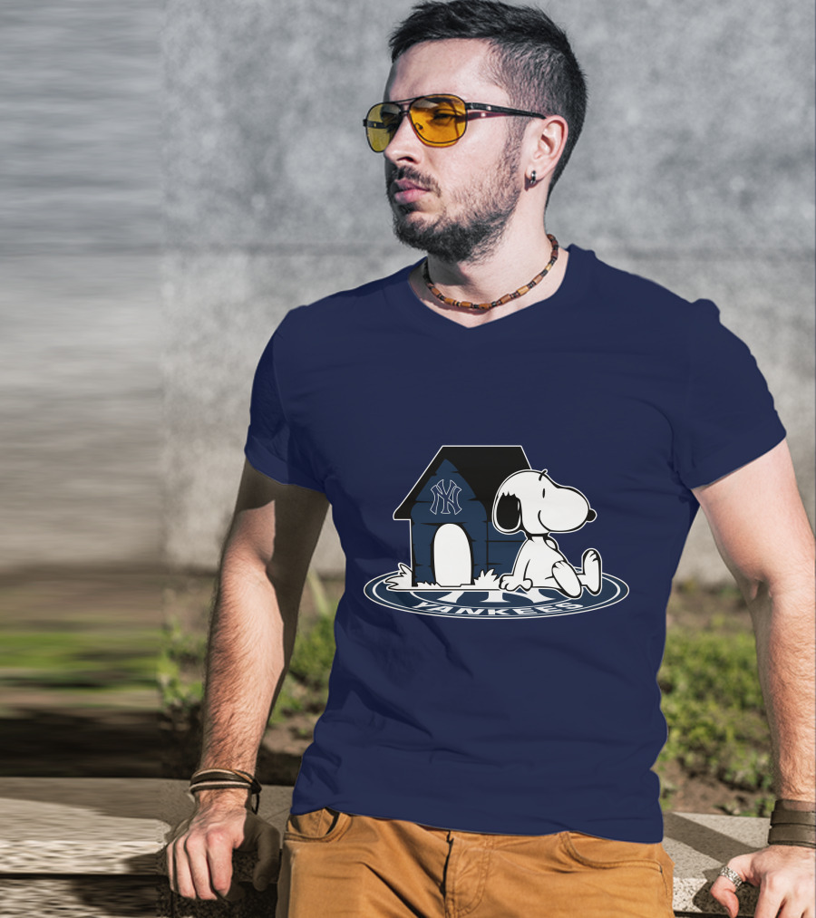 Snoopy New York Yankees Baseball Fan Now And Forever T-Shirt