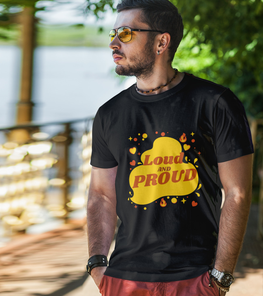 Loud And Proud Hearts And Flames T-Shirt