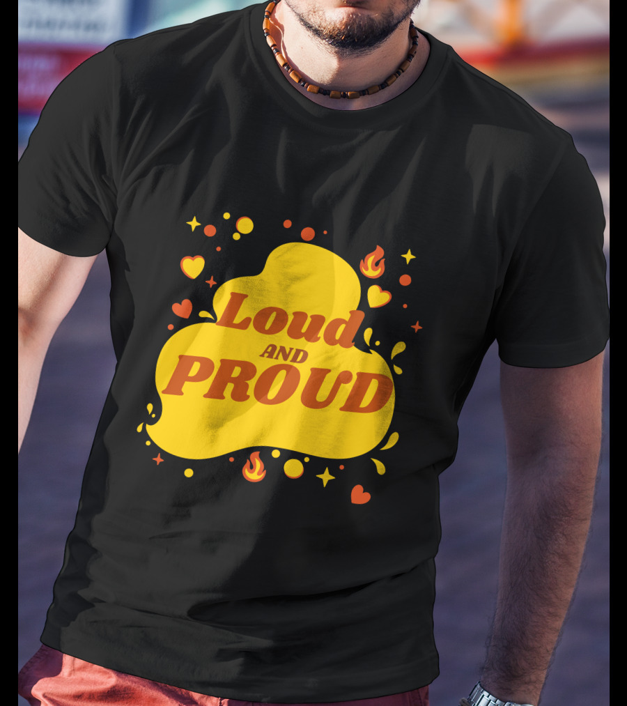 Loud And Proud Hearts And Flames T-Shirt