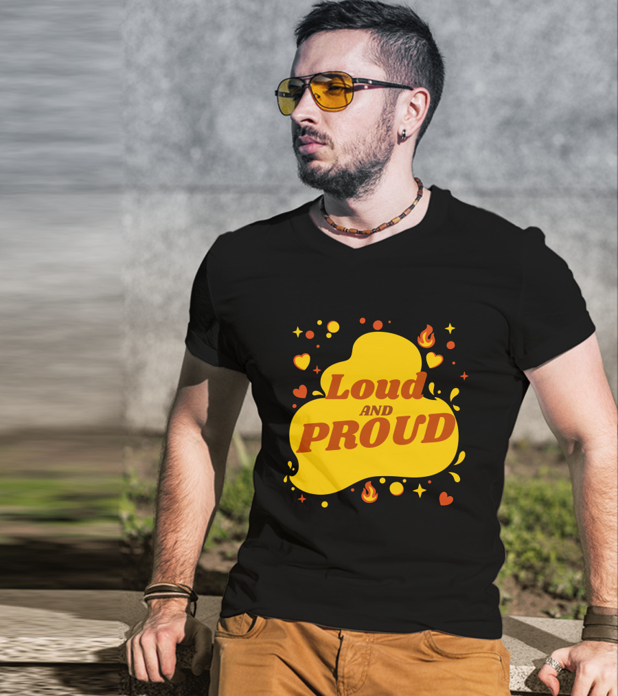 Loud And Proud Hearts And Flames T-Shirt