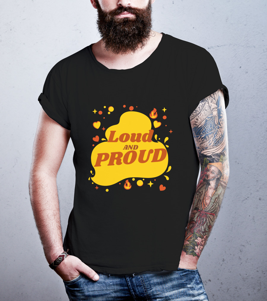 Loud And Proud Hearts And Flames T-Shirt