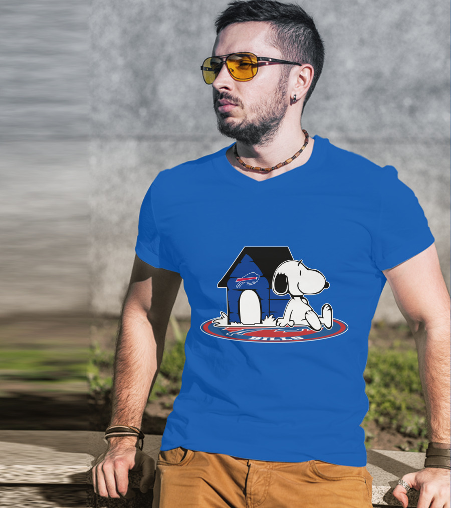 Buffalo Bills Fan Now And Forever Snoopy Doghouse T-Shirt