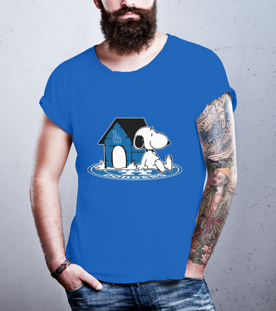 Los Angeles Dodgers Baseball Fan Snoopy Now And Forever T-Shirt