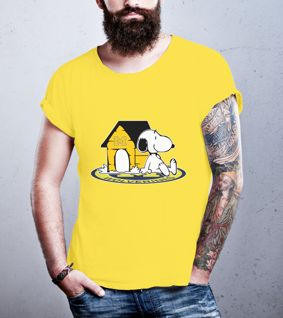 Michigan Wolverines Snoopy Doghouse Fan Now And Forever T-Shirt