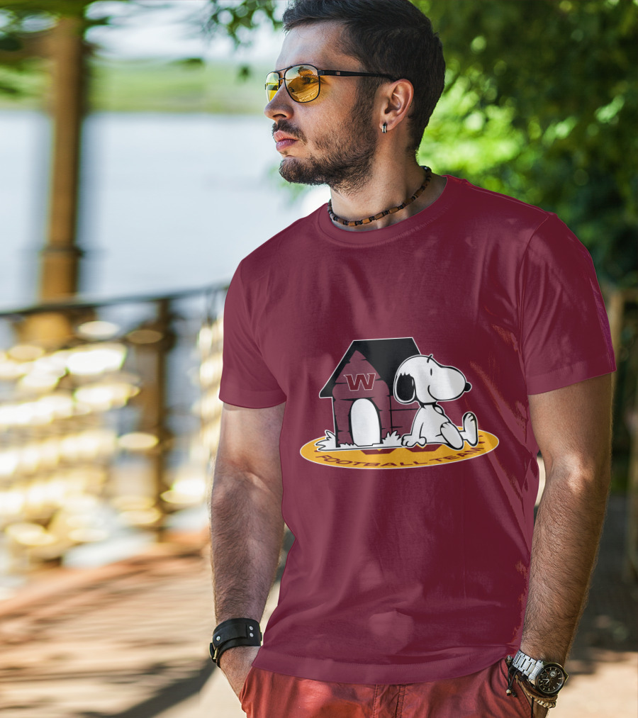 Washington Football Team Snoopy Doghouse Now And Forever T-Shirt