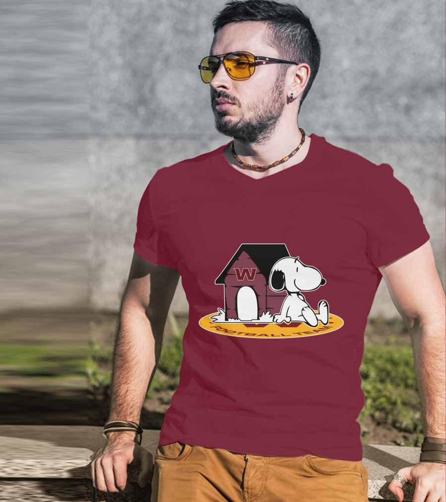 Washington Football Team Snoopy Doghouse Now And Forever T-Shirt
