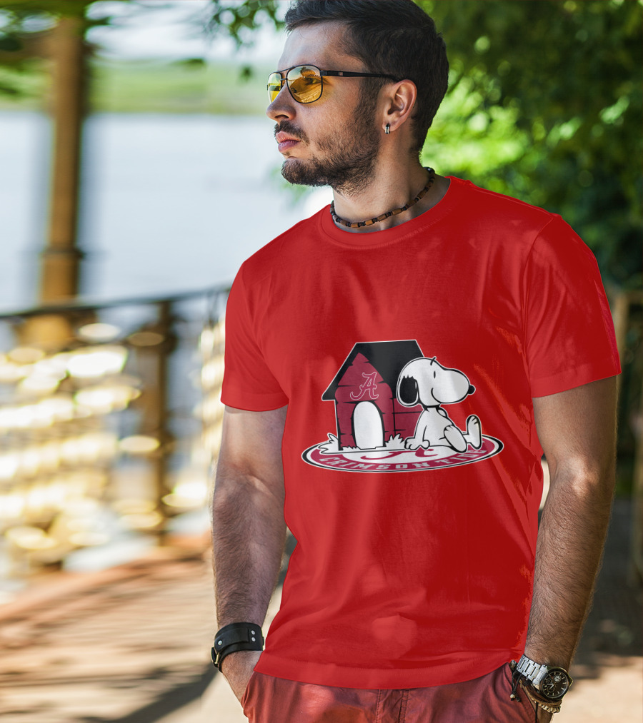 Alabama Crimson Tide Snoopy Now And Forever Fan House T-Shirt
