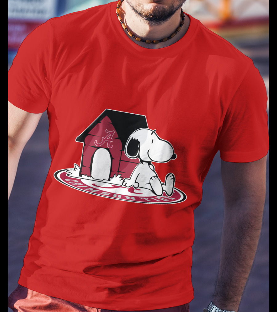 Alabama Crimson Tide Snoopy Now And Forever Fan House T-Shirt