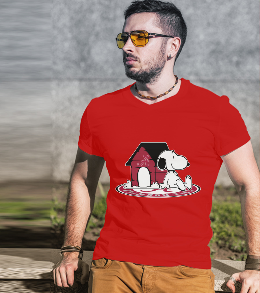 Alabama Crimson Tide Snoopy Now And Forever Fan House T-Shirt