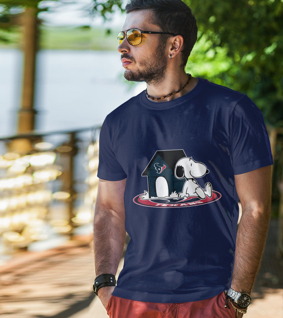 Houston Texans Football Fan Now And Forever Snoopy House T-Shirt