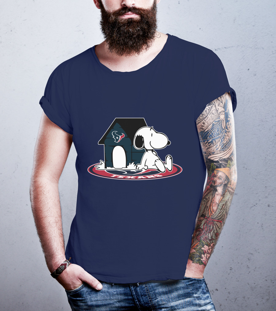 Houston Texans Football Fan Now And Forever Snoopy House T-Shirt