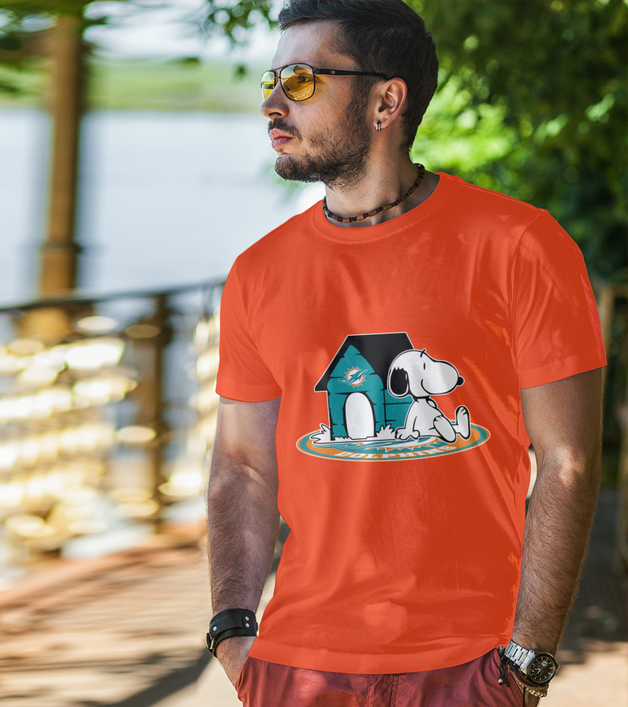 Miami Dolphins Fan Forever With Snoopy House T-Shirt