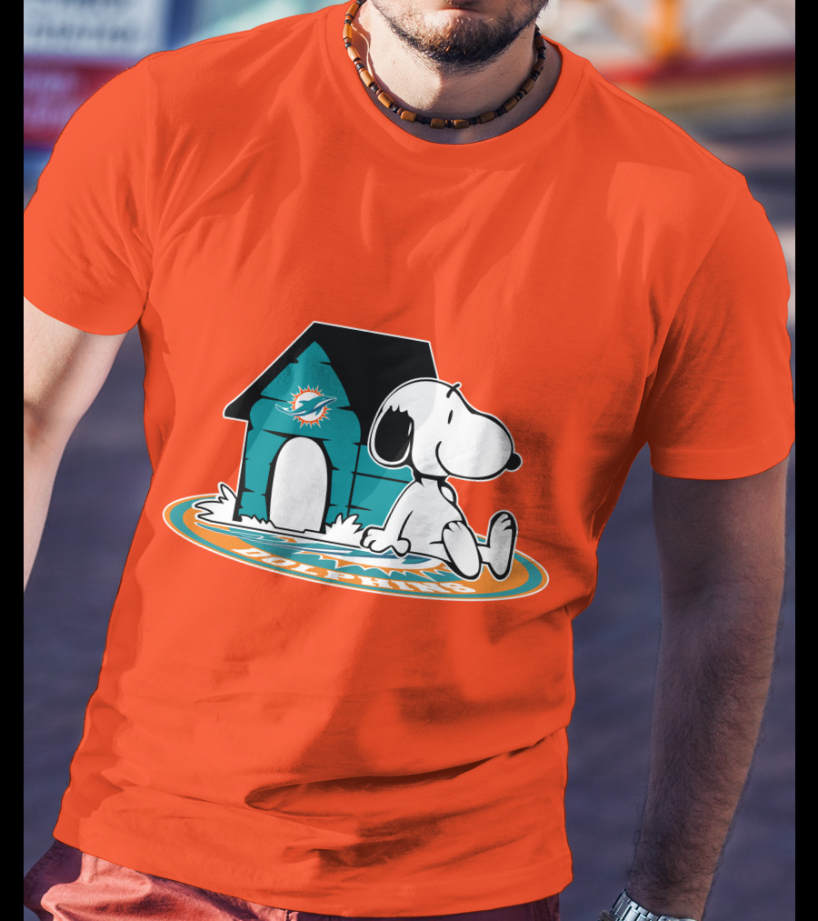 Miami Dolphins Fan Forever With Snoopy House T-Shirt