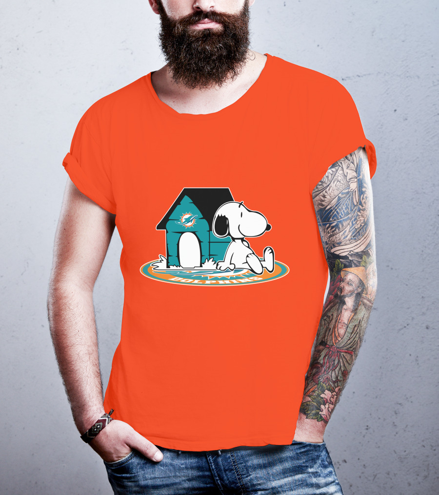 Miami Dolphins Fan Forever With Snoopy House T-Shirt