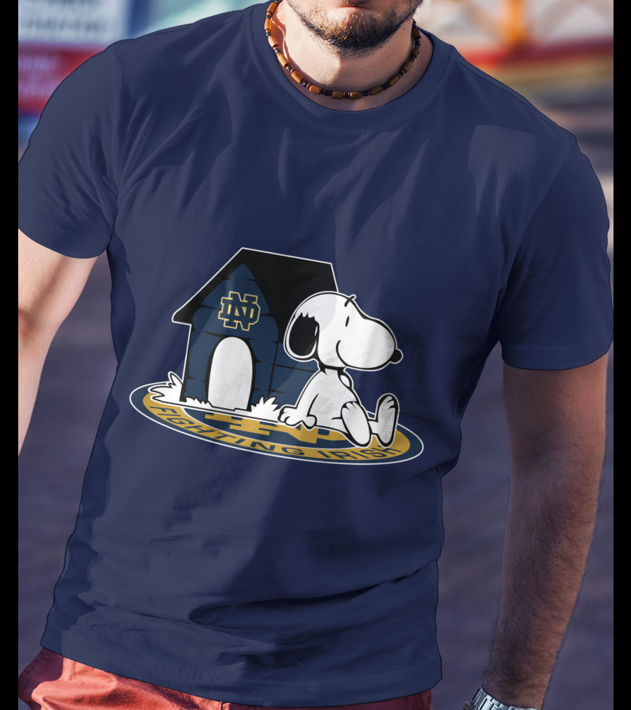 Notre Dame Fighting Irish Snoopy Football Fan Now And Forever T-Shirt