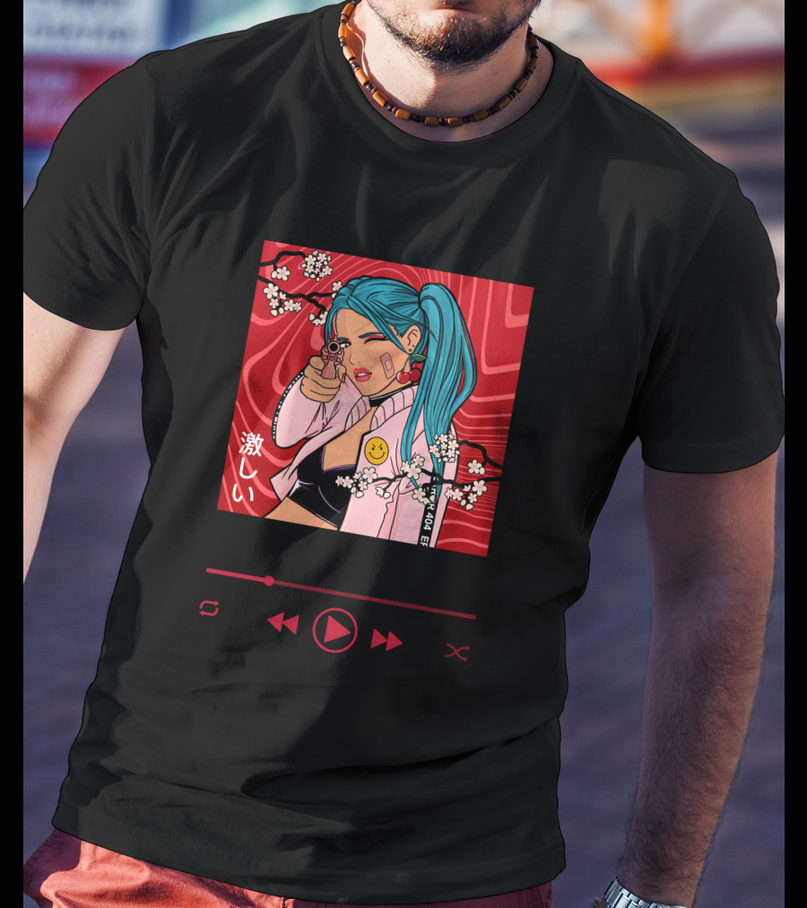 I Live For Danger Cherry Blossom Manga T-Shirt