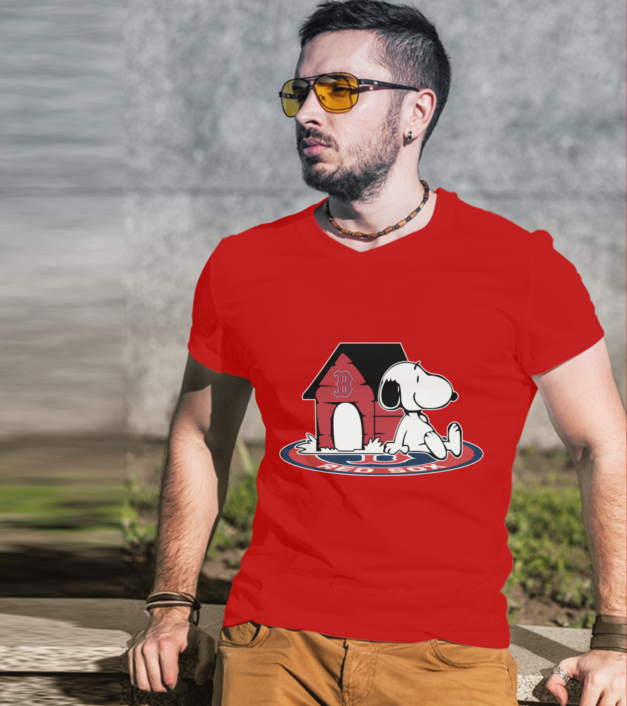 Boston Red Sox Snoopy Fan Now And Forever T-Shirt