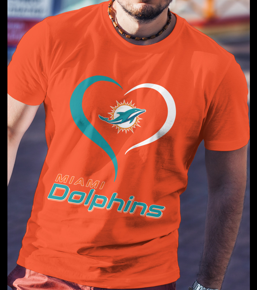 Miami Dolphins Heart T-Shirt