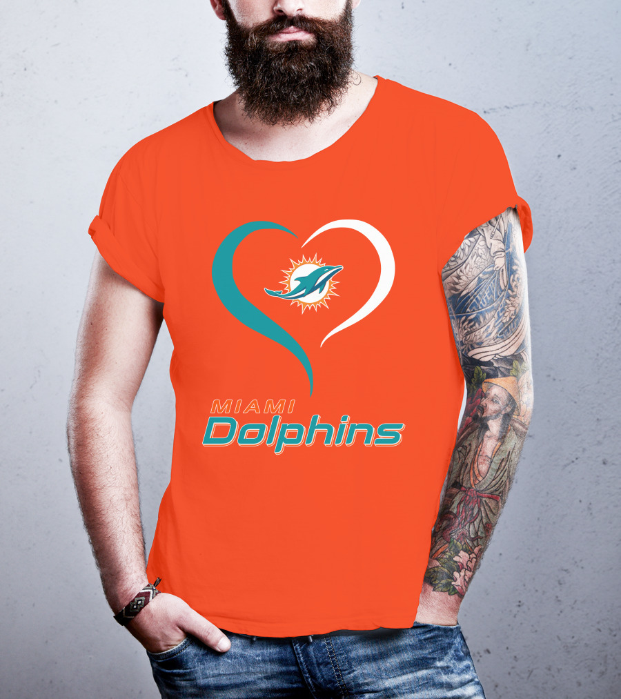 Miami Dolphins Heart T-Shirt