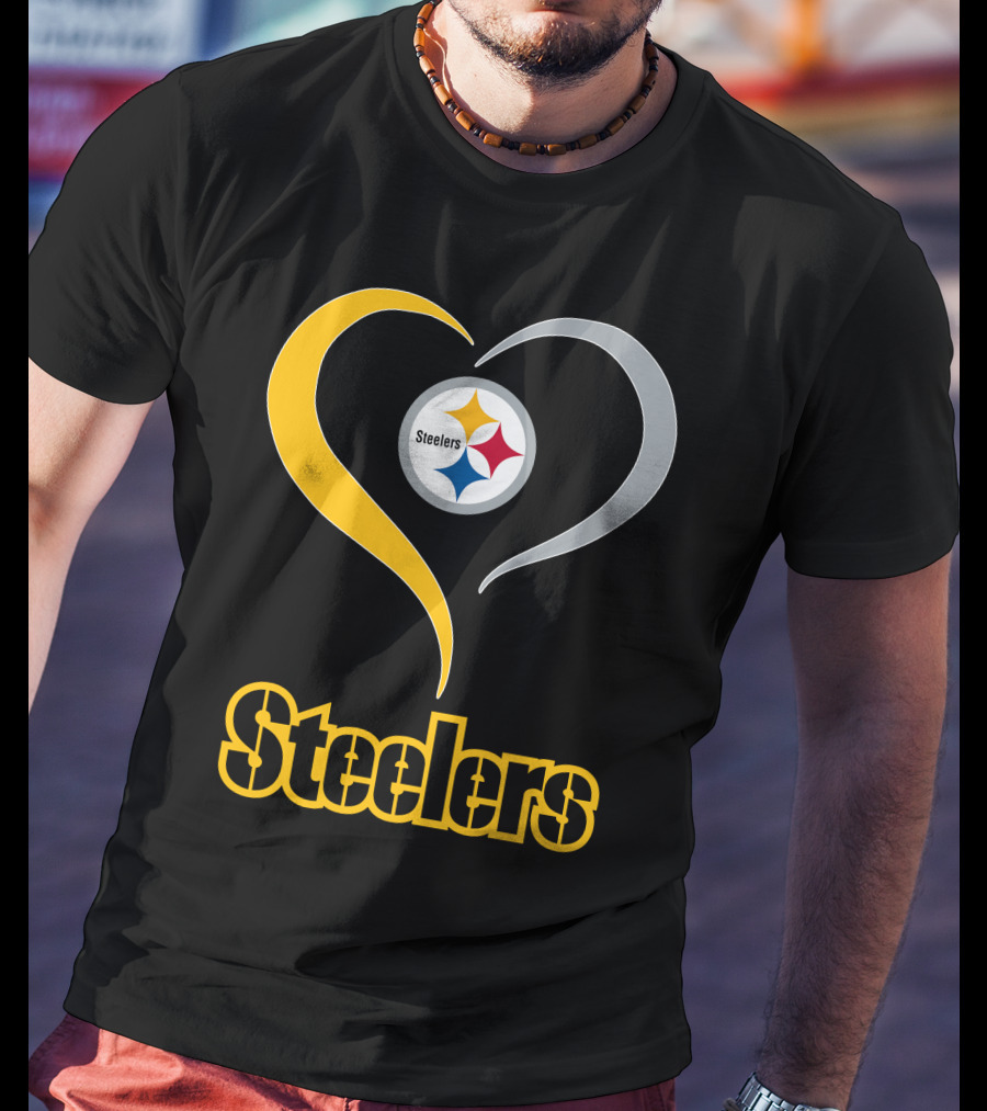 Steelers Heart Logo With Pittsburgh Steelers T-Shirt