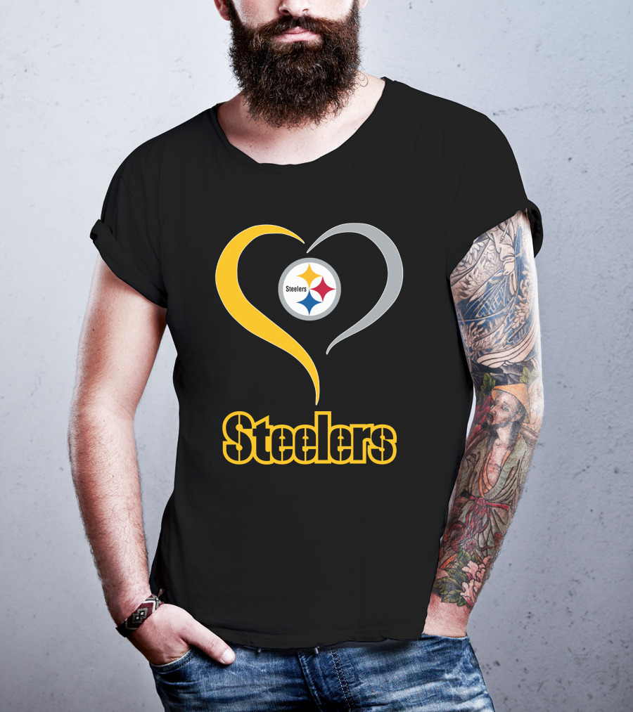 Steelers Heart Logo With Pittsburgh Steelers T-Shirt
