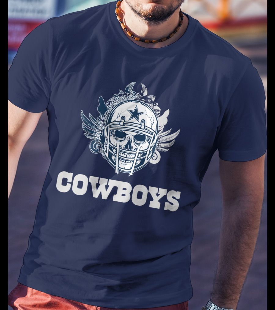 Cowboys Skull Helmet Star Wings T-Shirt