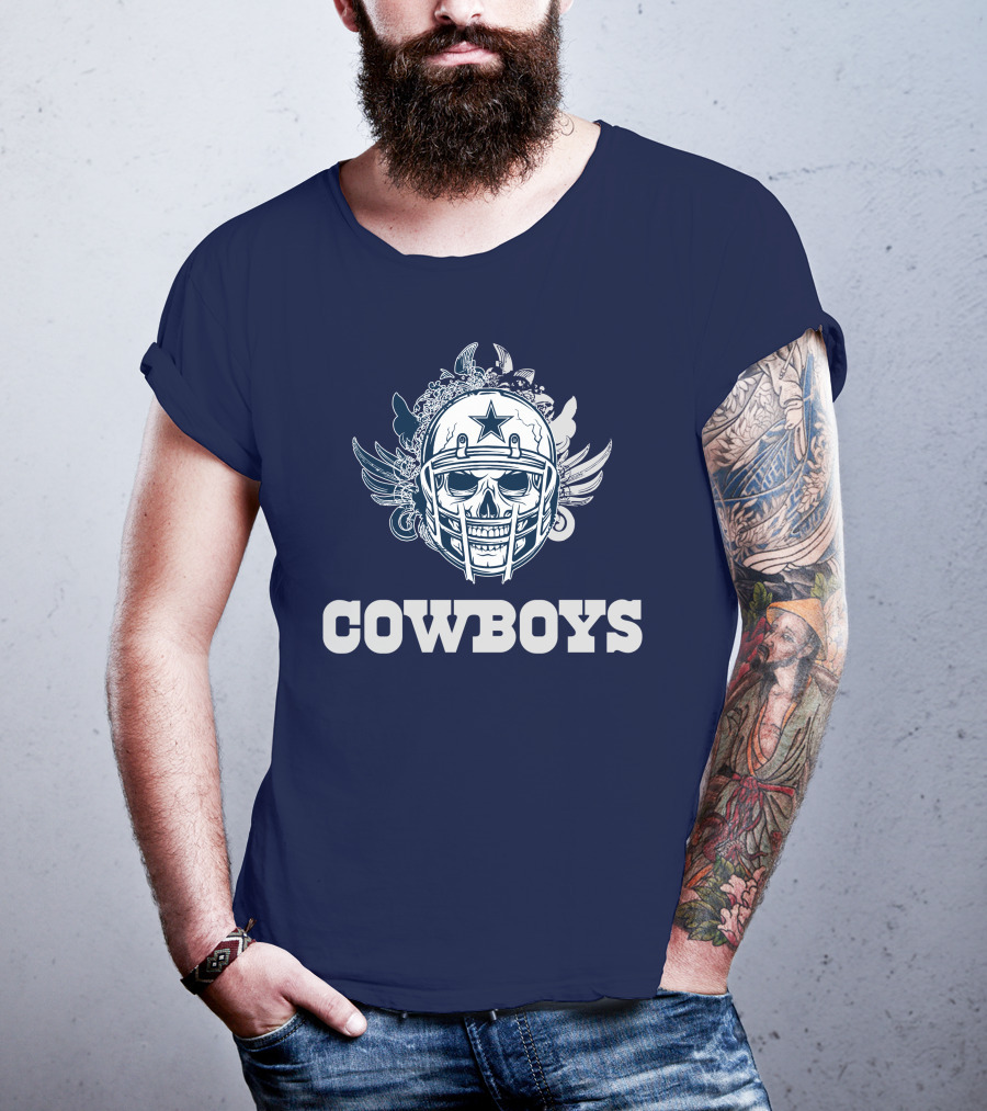 Cowboys Skull Helmet Star Wings T-Shirt