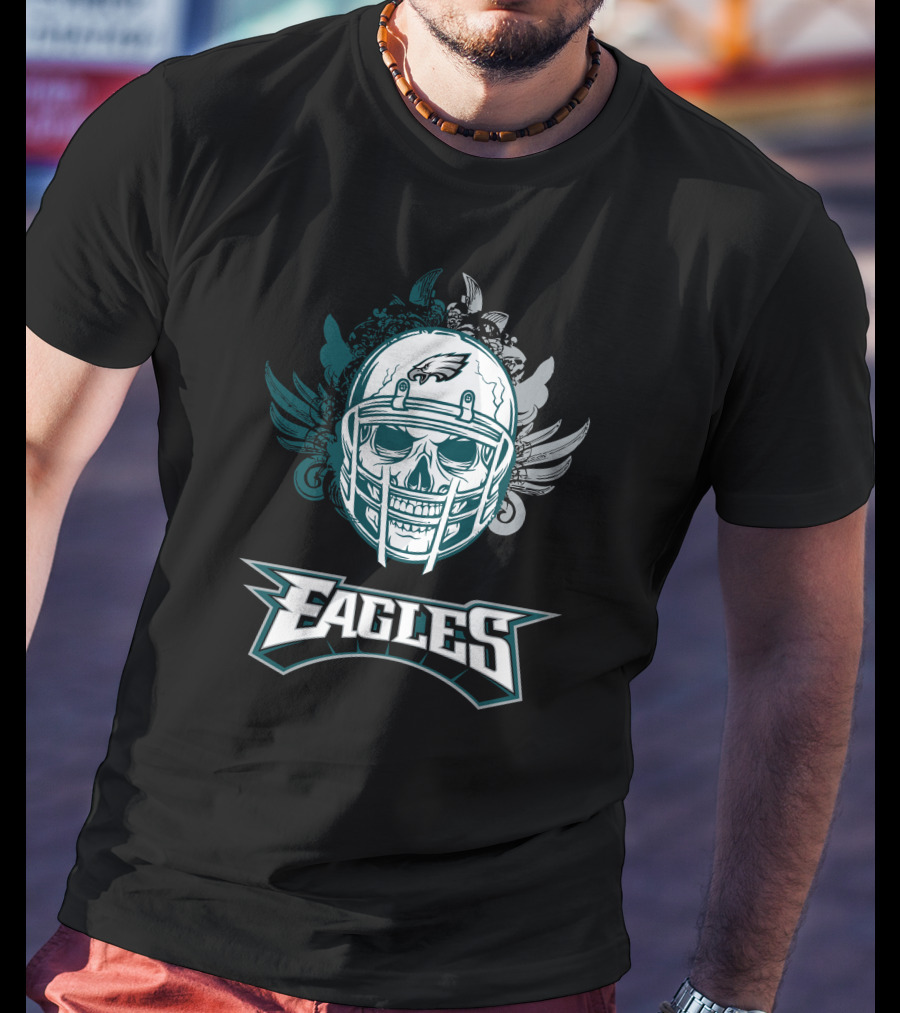 Eagles Skull Helmet With Wings T-Shirt