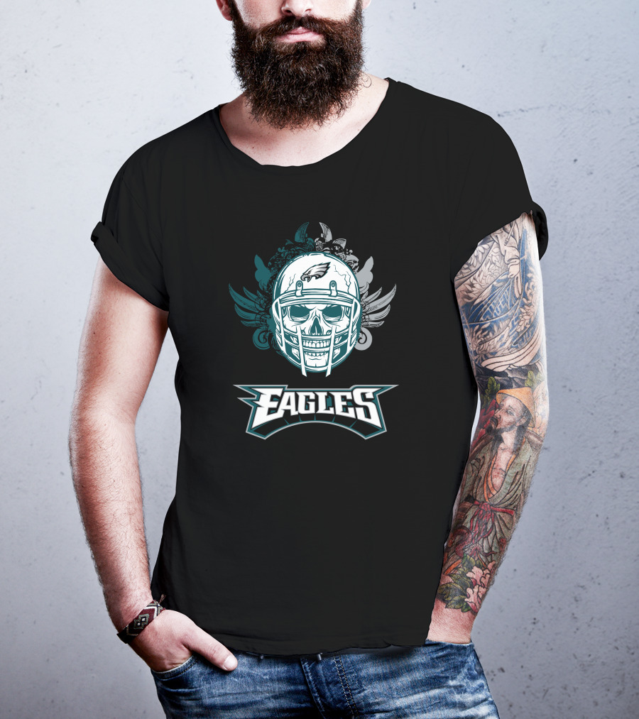 Eagles Skull Helmet With Wings T-Shirt