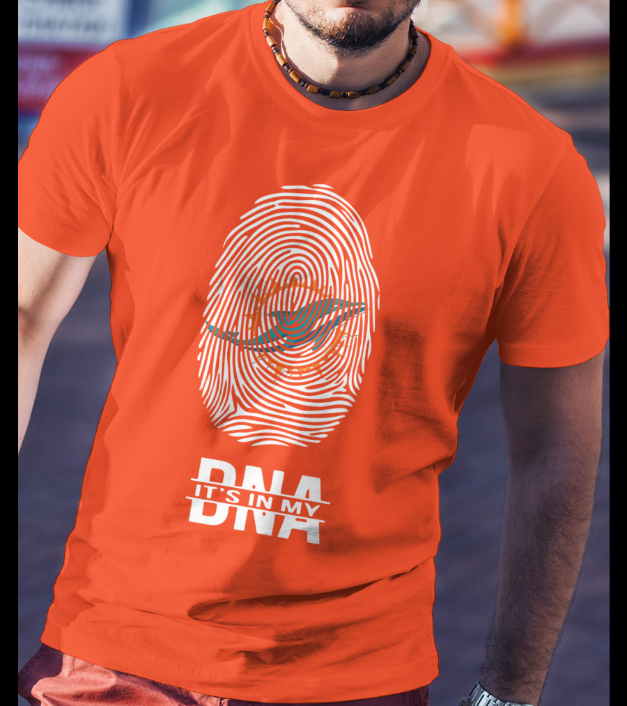 Miami Dolphins It's In My DNA Fingerprint T-Shirt