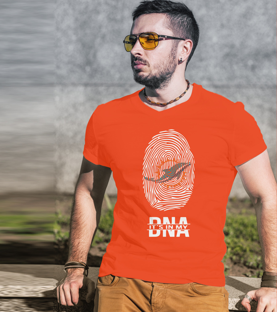 Miami Dolphins It's In My DNA Fingerprint T-Shirt