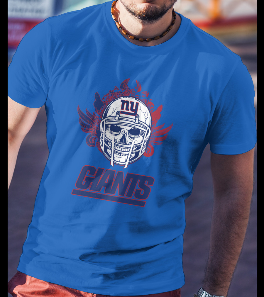 New York Giants Skull Helmet T-Shirt
