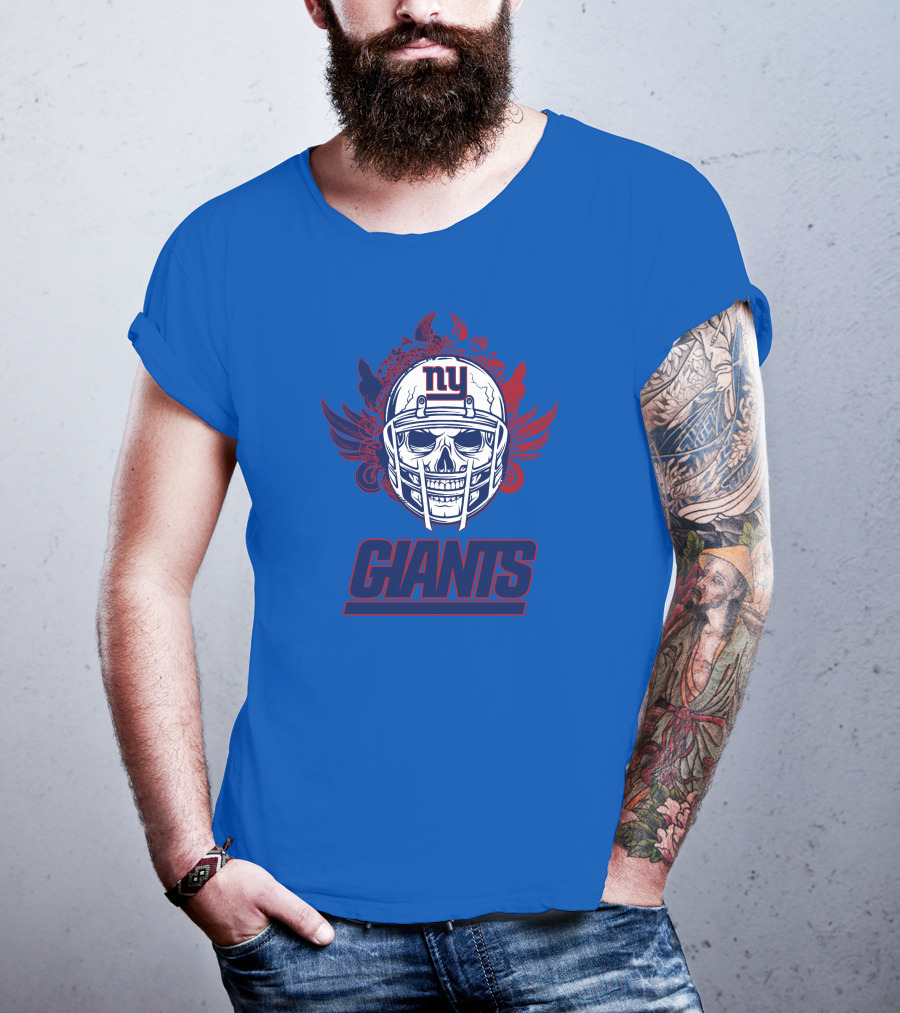 New York Giants Skull Helmet T-Shirt
