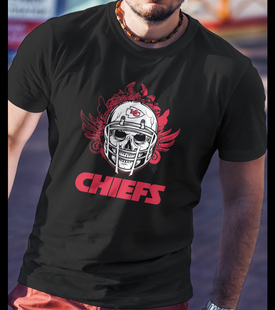 Kansas City Chiefs Skull Helmet T-Shirt