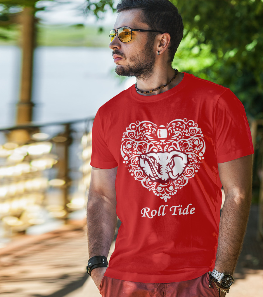 Roll Tide Alabama Crimson Tide Heart T-Shirt