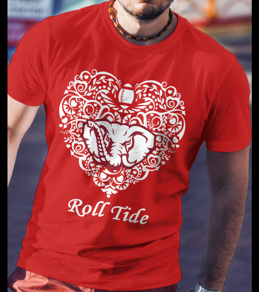 Roll Tide Alabama Crimson Tide Heart T-Shirt