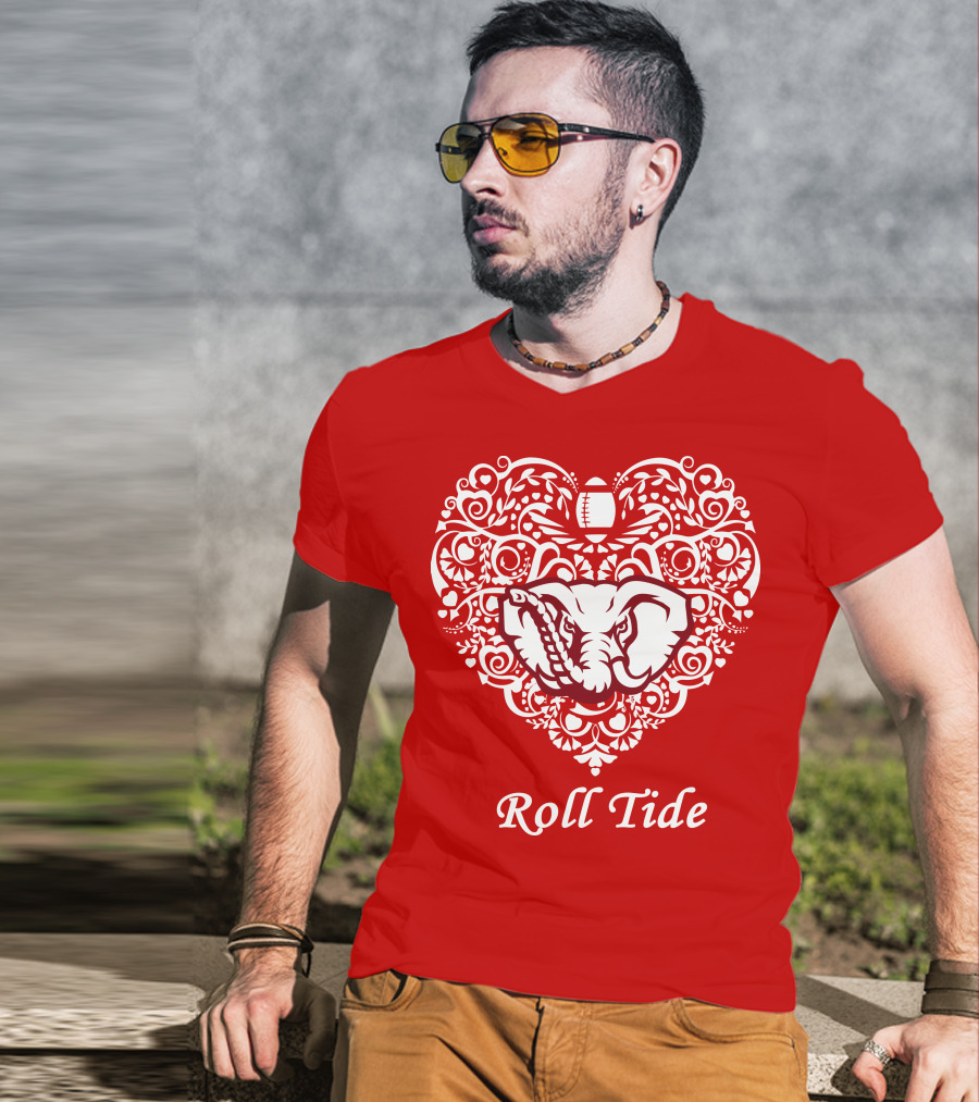 Roll Tide Alabama Crimson Tide Heart T-Shirt