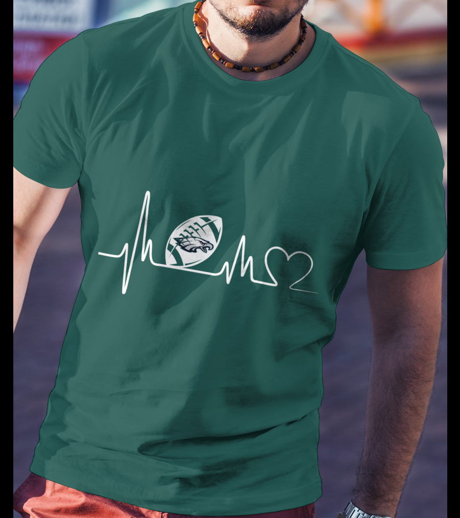 Philadelphia Eagles Heartbeat Football Pulse T-Shirt