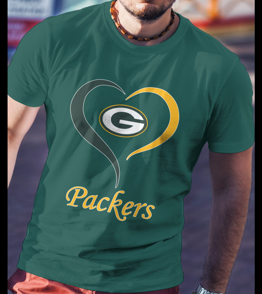 Green Bay Packers Heart Symbol Packers T-Shirt