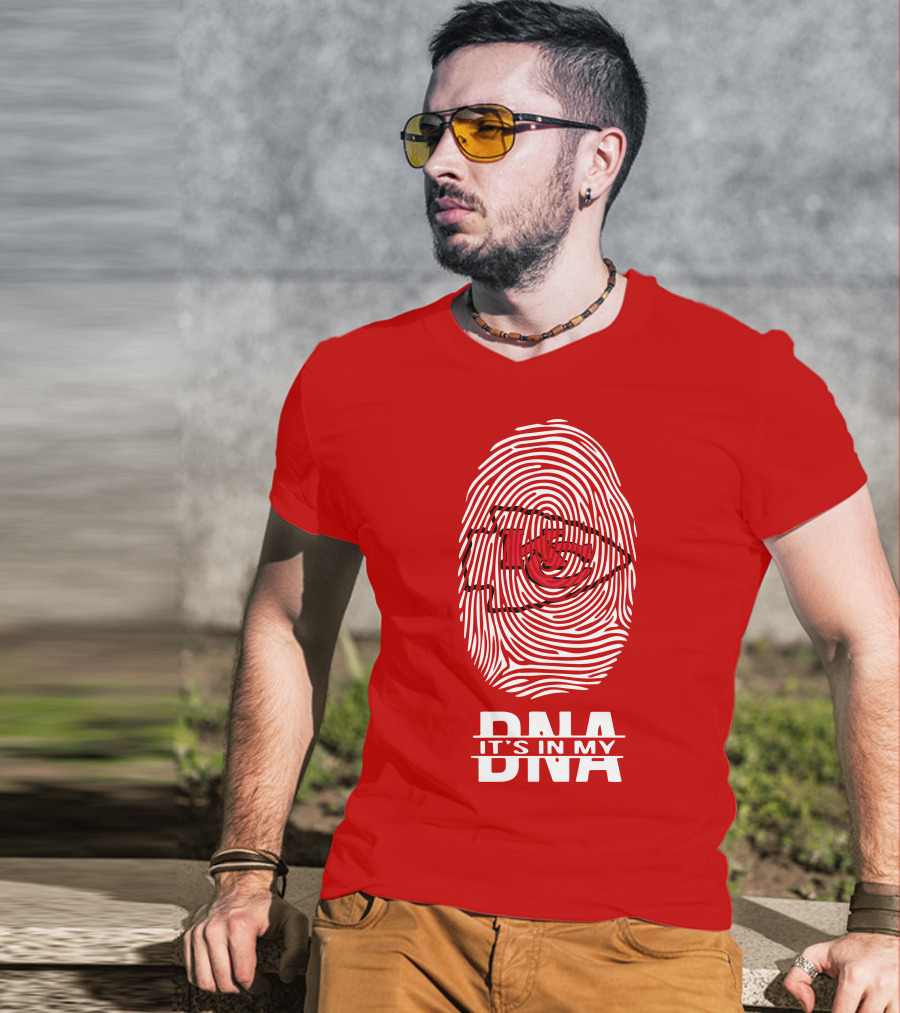 Kansas City Chiefs KC Fingerprint It's In My DNA T-Shirt