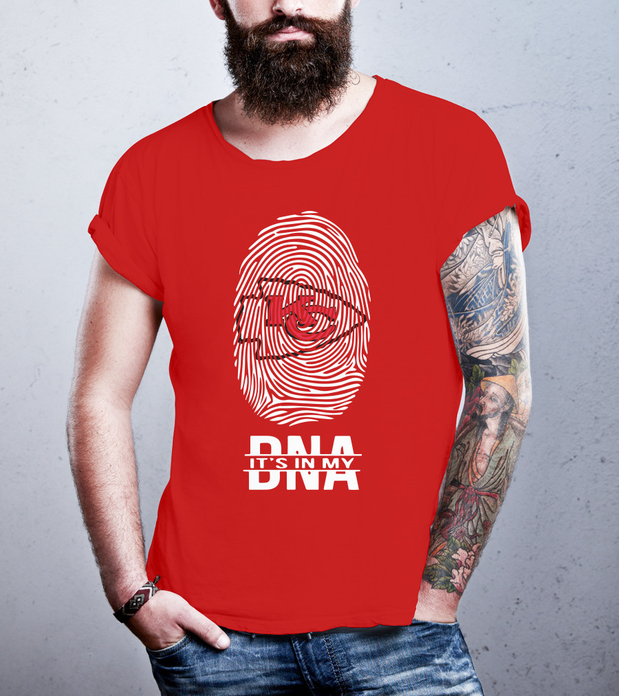 Kansas City Chiefs KC Fingerprint It's In My DNA T-Shirt