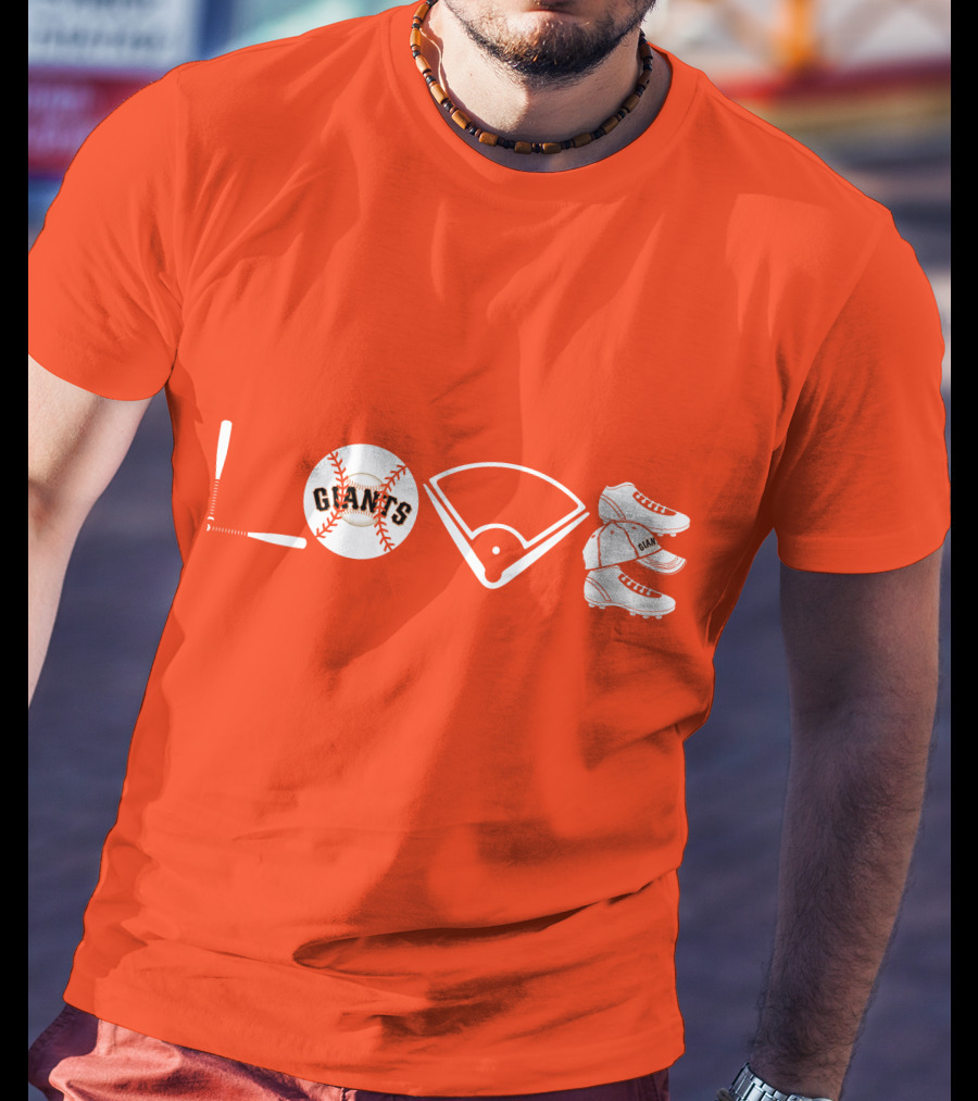 Love San Francisco Giants Baseball Giants Cleats Homeplate Bat T-Shirt