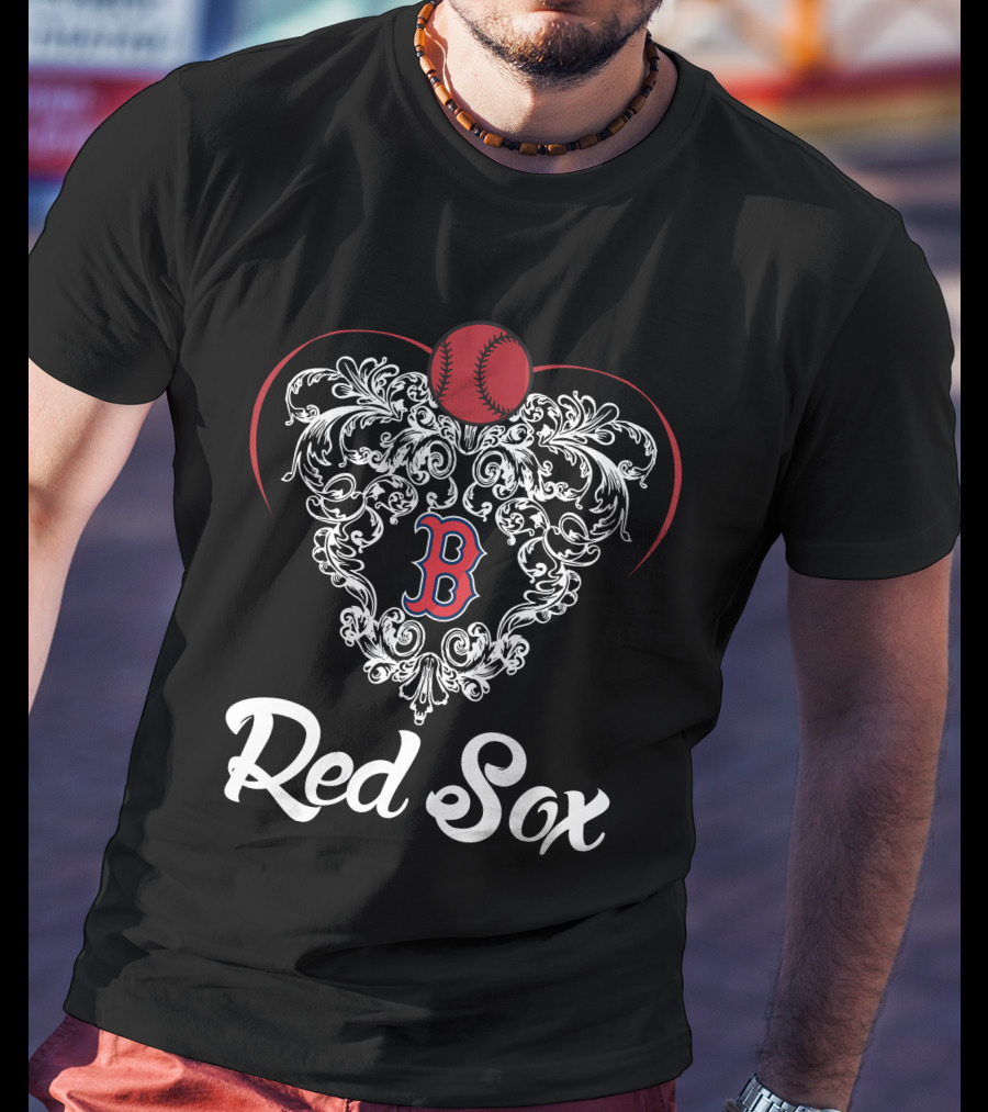 Red Sox Heart Baseball 'B' T-Shirt