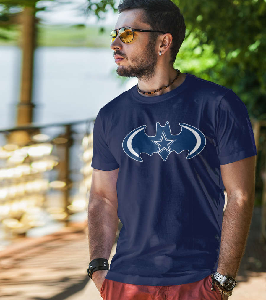 Dallas Cowboys Are Coming Batman Symbol Star T-Shirt