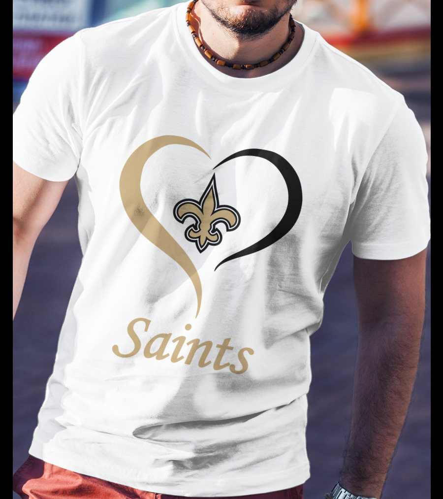 New Orleans Saints Heart Fleur-de-Lis T-Shirt