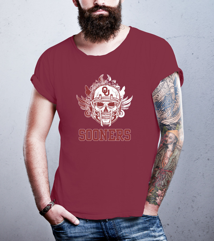 Sooners Skull Helmet OU T-Shirt
