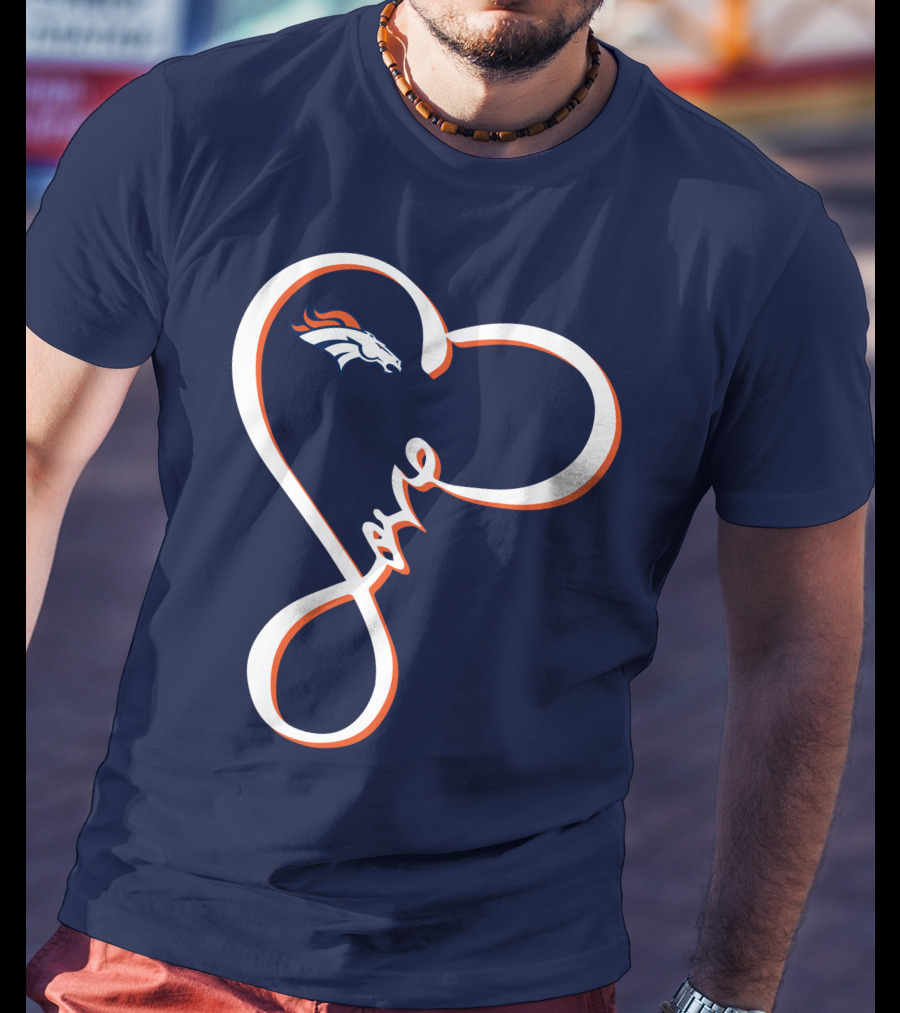 Love Heart Denver Broncos T-Shirt